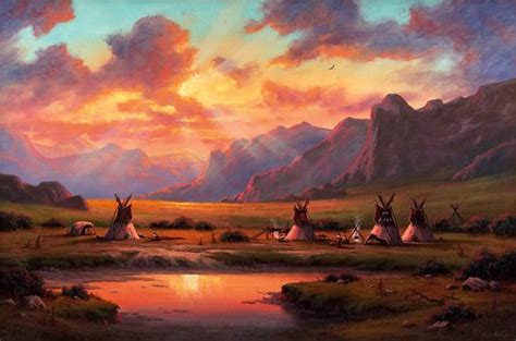 A Comanche Love Story Native American Paintings Western Art Landscape