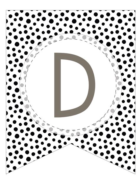 Free Printable Black And White Pattern Banner Letters Template Free