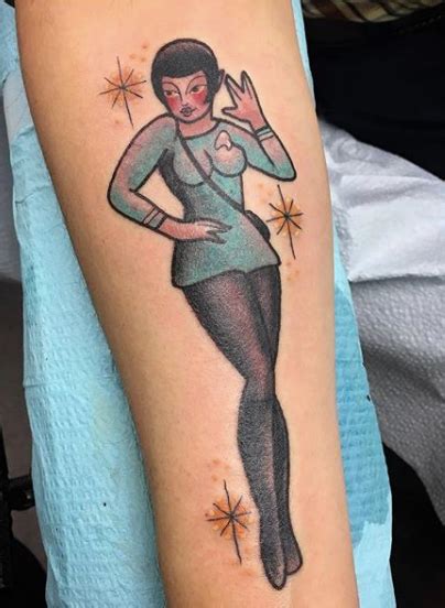 Amazing star trek inspired tattoo on full sleeve. Best 85 Star Trek Fan Tatoos | Star trek tattoo, Star trek ...