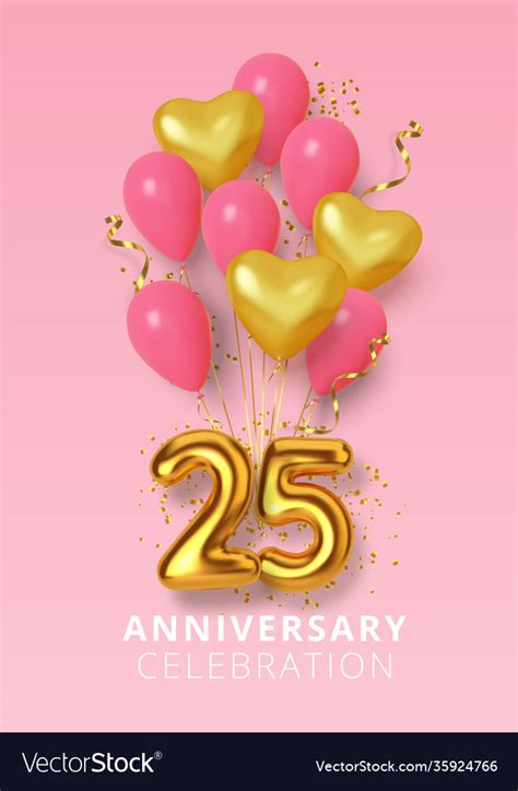 25th Anniversary Celebration Number In Form Vector Image