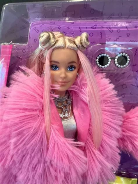Mattel Barbie Extra Doll 3 Nib In Pink Coat Wpet Unicorn Pig Sealed