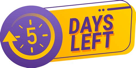 5 Days Left Countdown Png Illustration Template Countdown Days Sign To