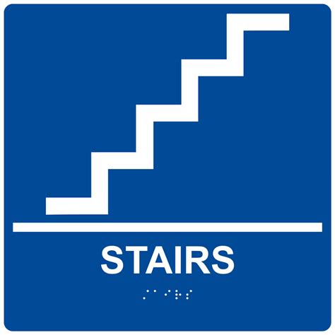 Ada Stairs Braille Sign Rre 220 99whtonblu Wayfinding