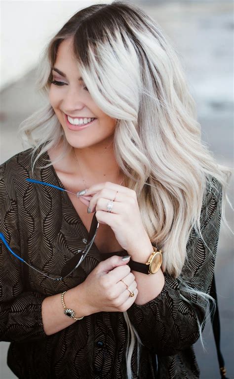 Dark Root Ash Blonde Blond Ombre Blonde Balayage Ombre Hair Grey
