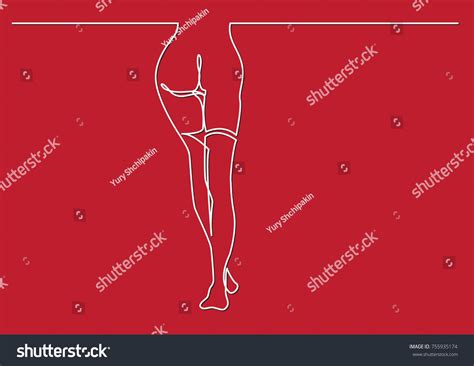 Continuous Line Drawing Sexy Woman Legs Stock Vector Royalty Free 755935174 Shutterstock