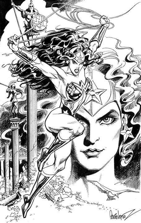 Garcia Lopez Super Powers Jose Wonder Woman Black And White Comics