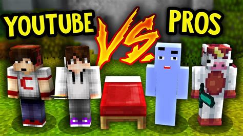 Noob Youtubers Vs Pros Minecraft Bed Wars Youtube