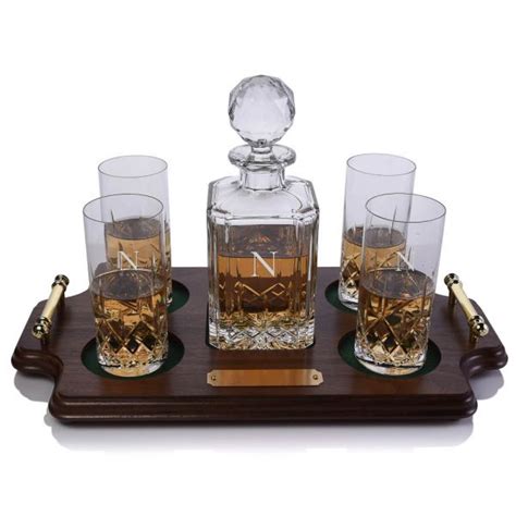 Whiskey Decanter Set With Glasses Wood Tray And Ice Bucket Campestre Al Gov Br