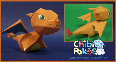 Paperpokés Pokémon Papercraft Charizard Chibi