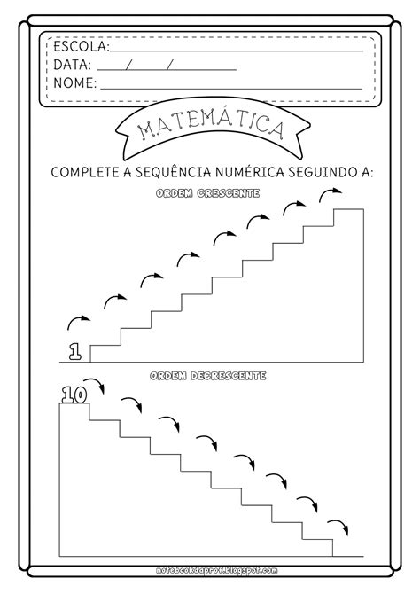 Atividades Ordem Crescente E Decrescente Ano