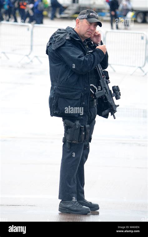 British Police Officer Authorised Firearms Officer Afo Stock Photo