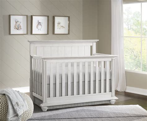 Oxford Baby Langston 4 In 1 Convertible Crib Weathered White Walmart