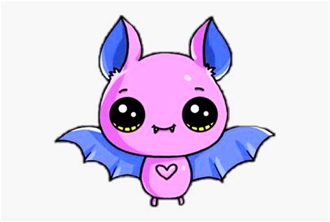 Bat Cute Kawaii Pets And Animals Animals Pink Purple Drawing