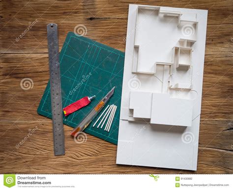 Cutting Paper Architectural Model Stock Photo Image Of Design House