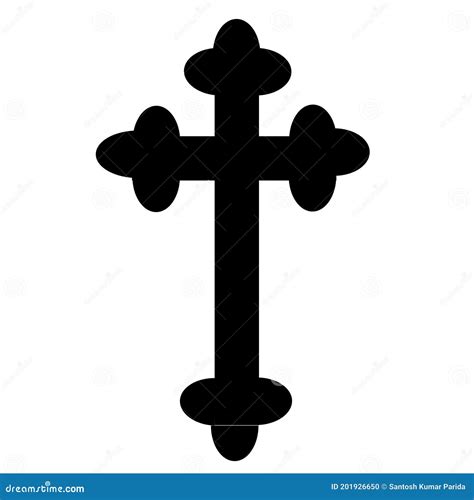 Christian Symbol Of Truth Or Budded Cross Symbol With White Background