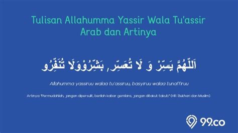 Doa Allahumma Yassir Wala Tu Assir Arab Latin Dan Artinya