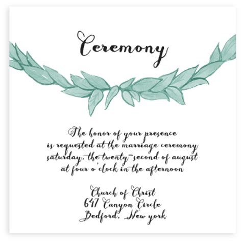 It shows that you are happy to be a part of his celebration. Ceremony Card Wording