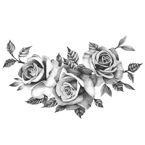 Drei Schöne Rosen Temporäres Tattoo Realistische Rosen Etsyde