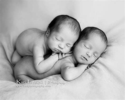 Twin Babies Portrait Black And White Kari Layland Mn