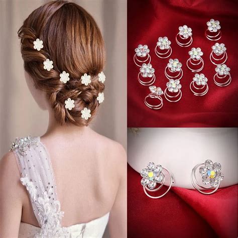 Buy 12pcs Hairpins Twist Coils Hair Spin Pins Bridal Wedding Prom Crystal