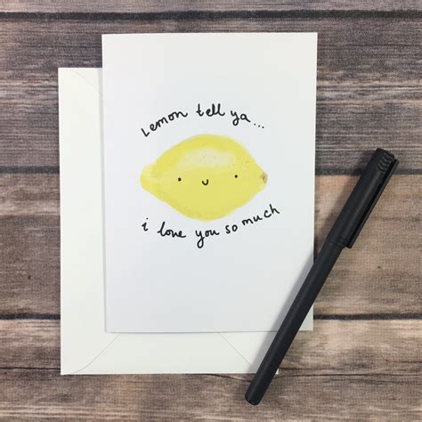 Funny Lemon Tell Ya I Love You So Much Anniversary Romantic Etsy