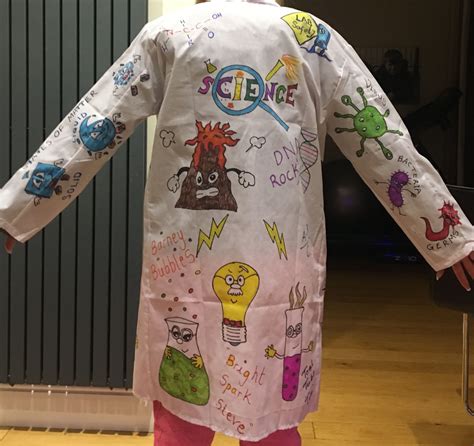 Back Of Decorated Science Lab Coat Kids Lab Coat Science Experiments