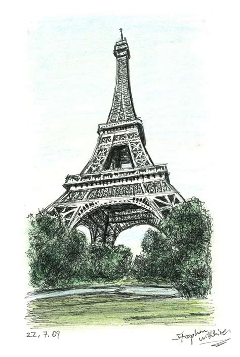 The Eiffel Tower Paris Original Drawings Prints And Limited