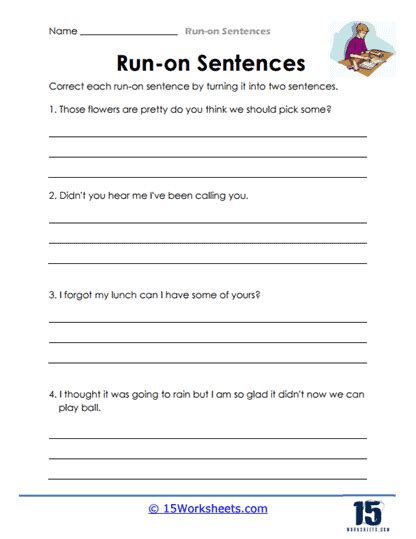Run On Sentences Worksheets 15