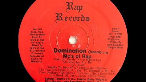 Mcs Of Rap Domination Vocalrap Records 1986 Youtube