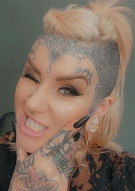 Pin By Henrik Nielsen On Face Tattoos Half Shaved Hair Weird Tattoos Face Tattoos
