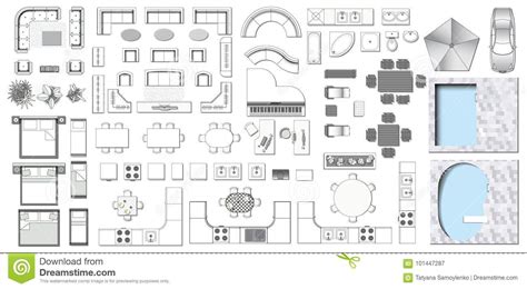 Top free floor plan software in 2020. Ícones Ajustados Do Interior Ilustração do Vetor ...