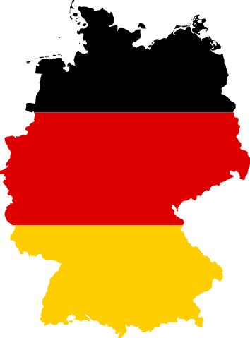 Eine topographische deutschlandkarte mit reliefhöhen und einigen großen städten; File:Flag map of Germany.svg - Wikimedia Commons