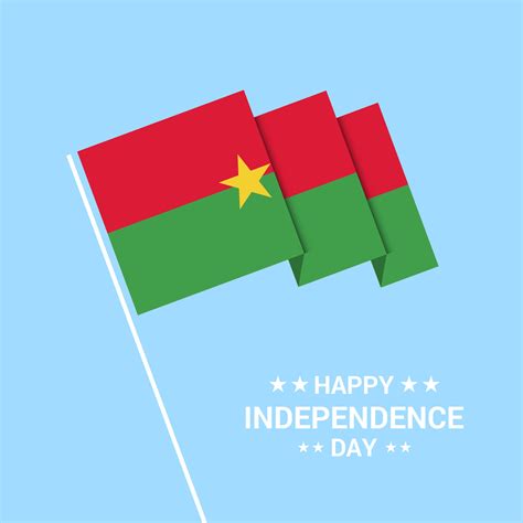 Burkina Faso Independence Day Typographic Design With Flag Vector