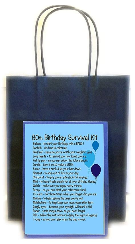 Th Birthday Survival Kit Gift Blue Amazon Co Uk Office Products