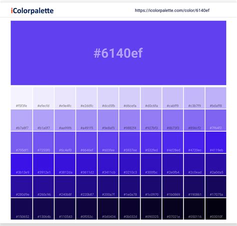 Purplish Blue Color 6140ef Information Hsl Rgb Pantone