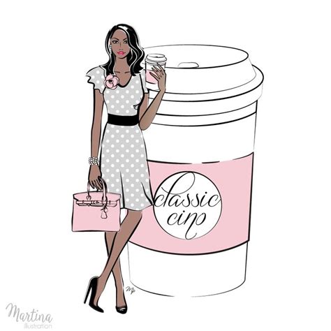 Monday Coffee Girl Classiccino Fashion Illustration Fashion
