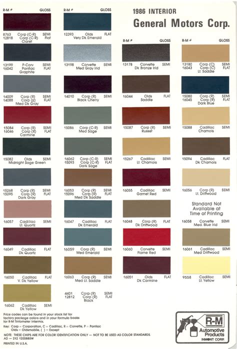 2006 Chevy Silverado Interior Color Codes