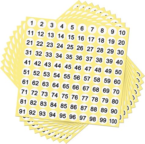 Number Stickers 1 To 100 Round Self Adhesive Numbers For Labels Storage