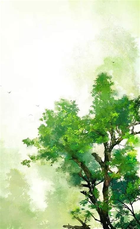 Poster Design For Green Trees Poster Color Painting Tree Painting