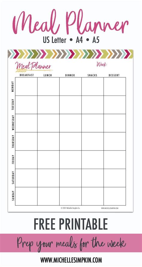 Free Meal Planner Printable Prep Your Meals For The Week With This