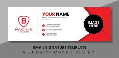 Professional Modern Email Signature Design Template 10627388 Vector Art