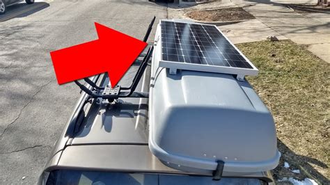 Mounting A Solar Panel To A Car S Rooftop Cargo Box For Vandwelling