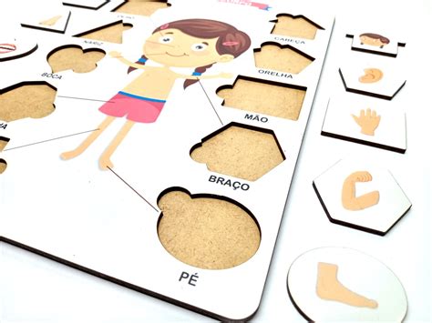 Jogo Educativo Tabuleiro Corpo Humano Menina Madeira Mercado Livre