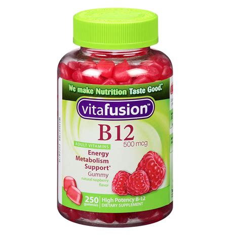 Vitafusion Energy B12 500mcg Adult Vitamins Gummies Very Raspberry