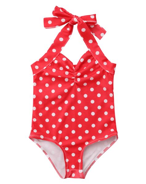 Stylesilove Infant Baby Girl Cute Polka Dots One Piece Swimsuit Beach