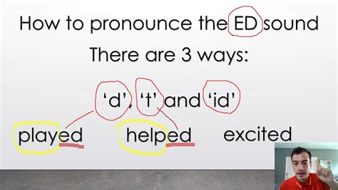 How To Pronounce The Ed Endings English With Teacher Len Youtube