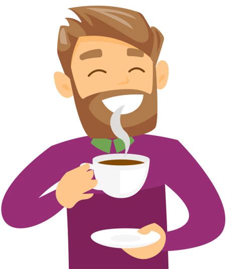 Man Drinking Iced Coffee Illustrations Royalty Free Vector Graphics