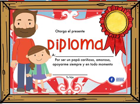 Diplomas Para Premiar Y Reconocer La Labor De Papá En El Día Del Padre