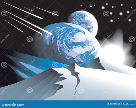 Spacescape Rising Star Stock Vector Illustration Of Artwork 13283358
