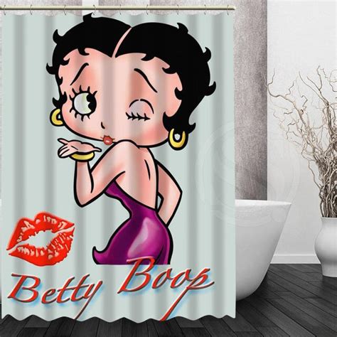 Cartoon Character Style Custom Betty Boop Eco Friendly Bathroom Shower Curtain Beautiful More